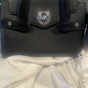 Michael Kors Black Satchel with Silver Accents